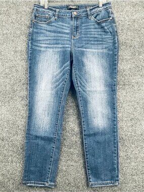 Judy Blue Relaxed Fit Ankle Jeans Womens 32 (34x25) Blue Denim Stretch Casual